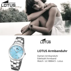 Lotus Damenuhr Edelstahl silber Lotus Classic Armbanduhr UL18884/3