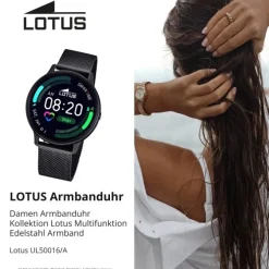 Lotus Damenuhr Edelstahl schwarz Lotus Multifunktion Armbanduhr UL50016/A