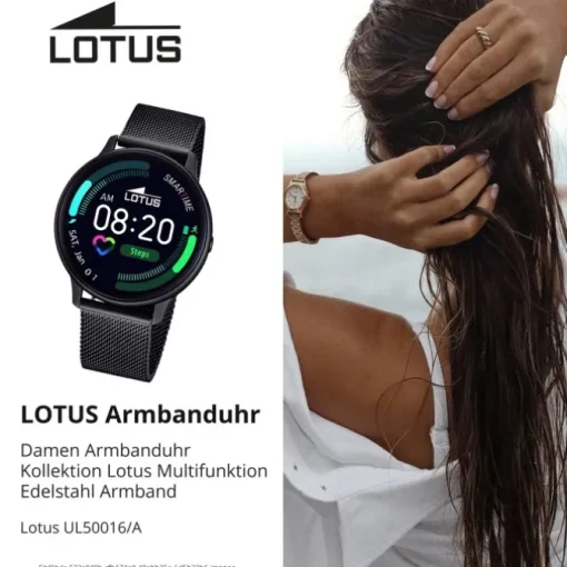 Lotus Damenuhr Edelstahl schwarz Lotus Multifunktion Armbanduhr UL50016/A
