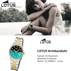 Lotus Damenuhr Edelstahl silbergold Lotus Classic Armbanduhr UL18886/2