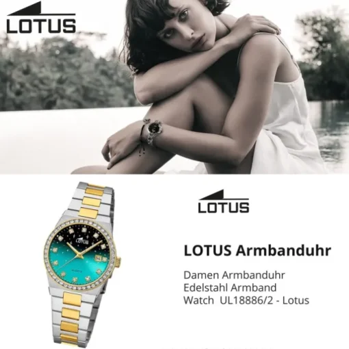 Lotus Damenuhr Edelstahl silbergold Lotus Classic Armbanduhr UL18886/2