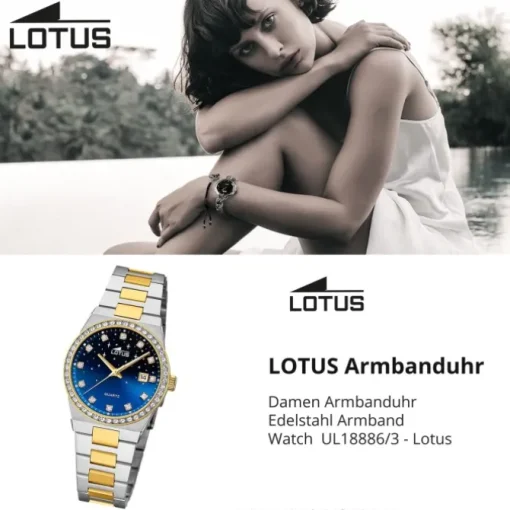Lotus Damenuhr Edelstahl silbergold Lotus Classic Armbanduhr UL18886/3