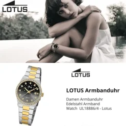 Lotus Damenuhr Edelstahl silbergold Lotus Classic Armbanduhr UL18886/4