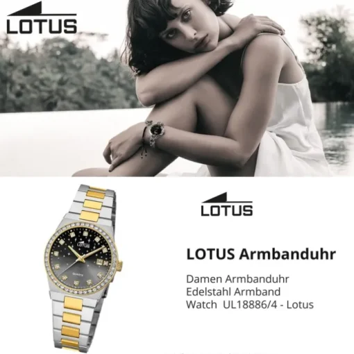 Lotus Damenuhr Edelstahl silbergold Lotus Classic Armbanduhr UL18886/4