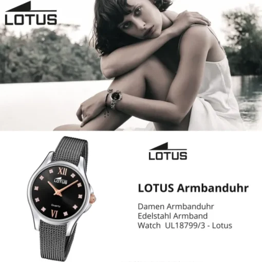 Lotus Damenuhr Edelstahl grau Lotus Classic Armbanduhr UL18799/3