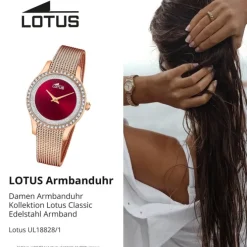 Lotus Damenuhr Edelstahl roségold Lotus Classic Armbanduhr UL18828/1