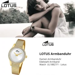 Lotus Damenuhr Edelstahl gold Lotus Classic Armbanduhr UL18827/1