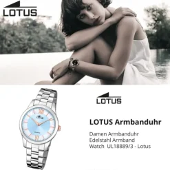 Lotus Damenuhr Edelstahl silber Lotus Classic Armbanduhr UL18889/3