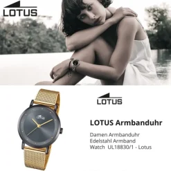 Lotus Damenuhr Edelstahl gold Lotus Classic Armbanduhr UL18830/1