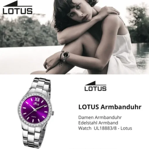 Lotus Damenuhr Edelstahl silber Lotus Classic Armbanduhr UL18883/8