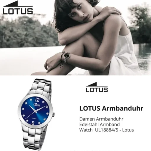 Lotus Damenuhr Edelstahl silber Lotus Classic Armbanduhr UL18884/5