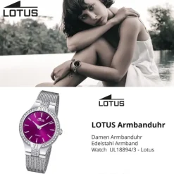 Lotus Damenuhr Edelstahl silber Lotus Classic Armbanduhr UL18894/3