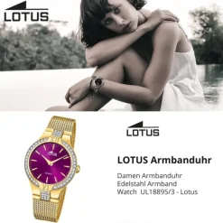 Lotus Damenuhr Edelstahl gold Lotus Classic Armbanduhr UL18895/3