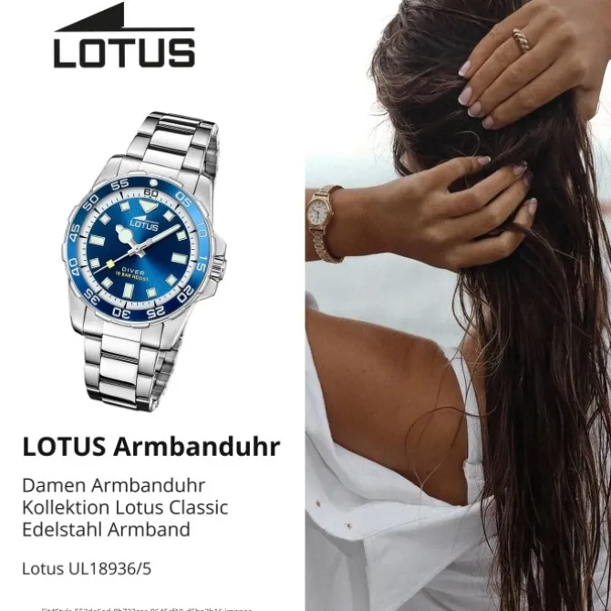 Lotus Damenuhr Edelstahl silber Lotus Classic Armbanduhr UL18936/5