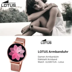 Lotus Damenuhr Edelstahl roségold rosa Lotus Multifunktion Armbanduhr UL50015/A