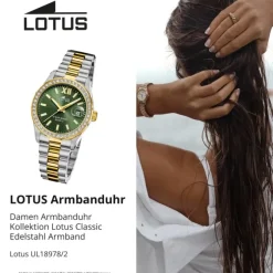 Lotus Damenuhr Edelstahl silber gold Lotus Classic Armbanduhr UL18978/2