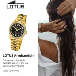 Lotus Damenuhr Edelstahl gold Lotus Classic Armbanduhr UL18979/2