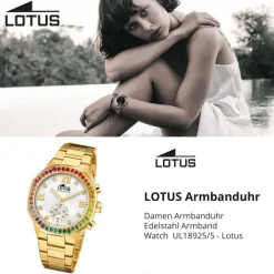 Lotus Damenuhr Edelstahl gold Lotus Classic Armbanduhr UL18925/5