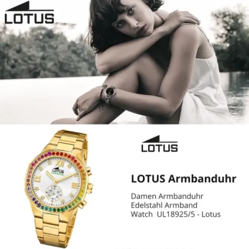 Lotus Damenuhr Edelstahl gold Lotus Classic Armbanduhr UL18925/5
