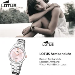 Lotus Damenuhr Edelstahl silber Lotus Classic Armbanduhr UL18889/2