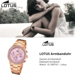Lotus Damenuhr Edelstahl roségold Lotus Classic Armbanduhr UL18874/1
