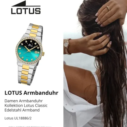 Lotus Damenuhr Edelstahl silbergold Lotus Classic Armbanduhr UL18886/2