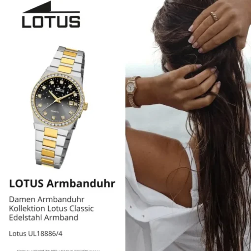 Lotus Damenuhr Edelstahl silbergold Lotus Classic Armbanduhr UL18886/4