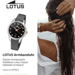 Lotus Damenuhr Edelstahl grau Lotus Classic Armbanduhr UL18799/3