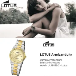 Lotus Damenuhr Edelstahl silbergold Lotus Classic Armbanduhr UL18839/2