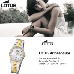 Lotus Damenuhr Edelstahl silbergold Lotus Classic Armbanduhr UL18886/1