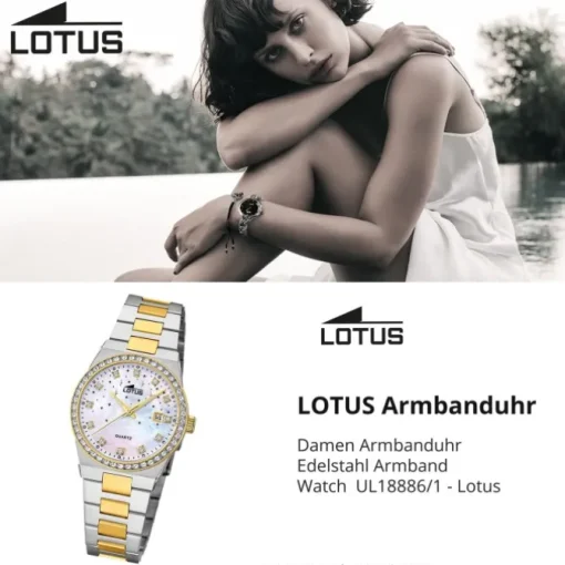 Lotus Damenuhr Edelstahl silbergold Lotus Classic Armbanduhr UL18886/1