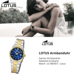 Lotus Damenuhr Edelstahl silbergold Lotus Classic Armbanduhr UL18839/3