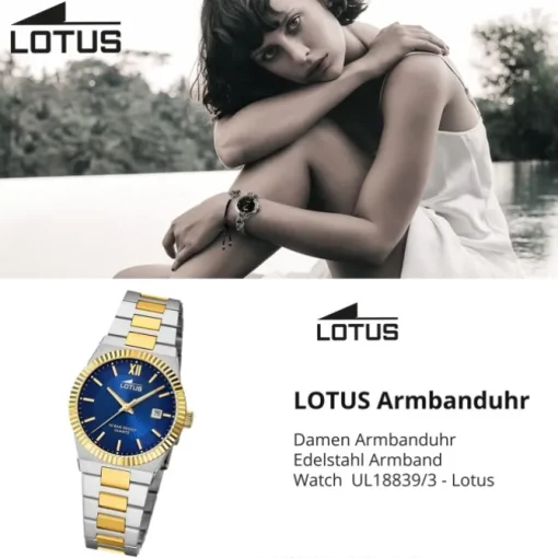 Lotus Damenuhr Edelstahl silbergold Lotus Classic Armbanduhr UL18839/3
