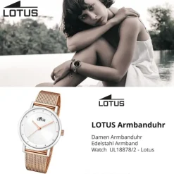 Lotus Damenuhr Edelstahl roségold Lotus Classic Armbanduhr UL18878/2
