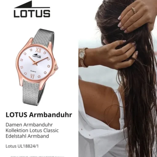 Lotus Damenuhr Edelstahl silber Lotus Classic Armbanduhr UL18824/1