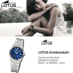Lotus Damenuhr Edelstahl silber Lotus Classic Armbanduhr UL18838/3
