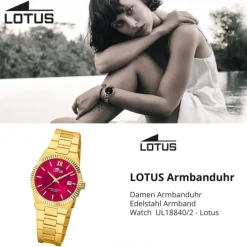 Lotus Damenuhr Edelstahl gold Lotus Classic Armbanduhr UL18840/2