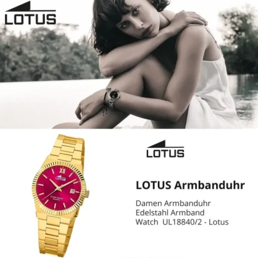 Lotus Damenuhr Edelstahl gold Lotus Classic Armbanduhr UL18840/2
