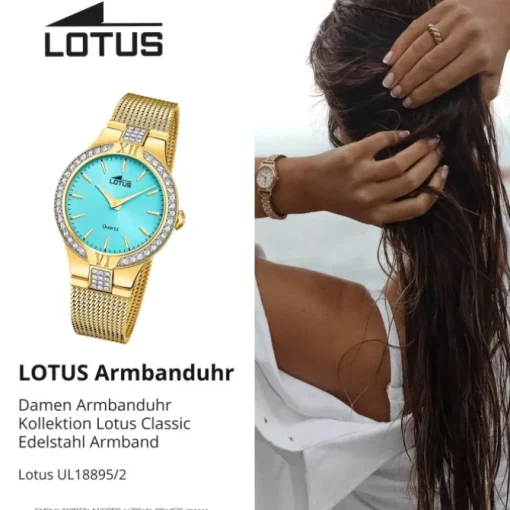 Lotus Damenuhr Edelstahl gold Lotus Classic Armbanduhr UL18895/2