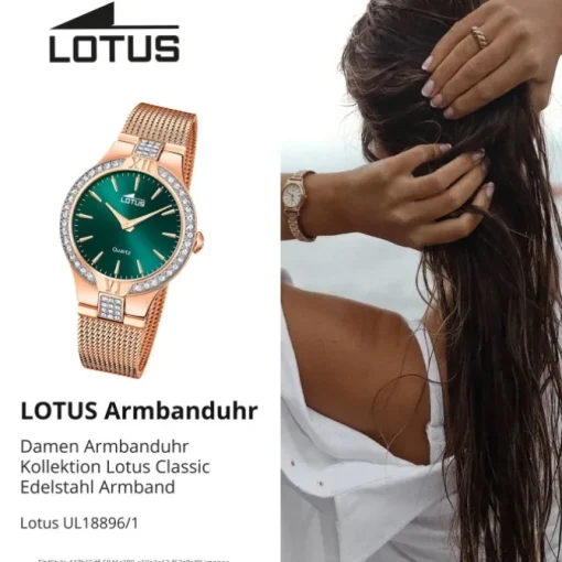 Lotus Damenuhr Edelstahl gold Lotus Classic Armbanduhr UL18896/1