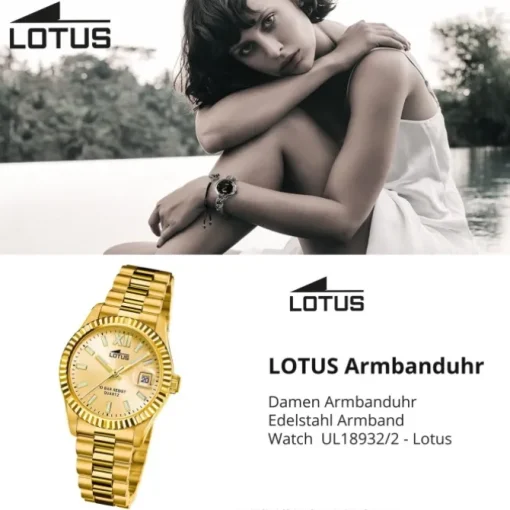 Lotus Damenuhr Edelstahl gold Lotus Classic Armbanduhr UL18932/2
