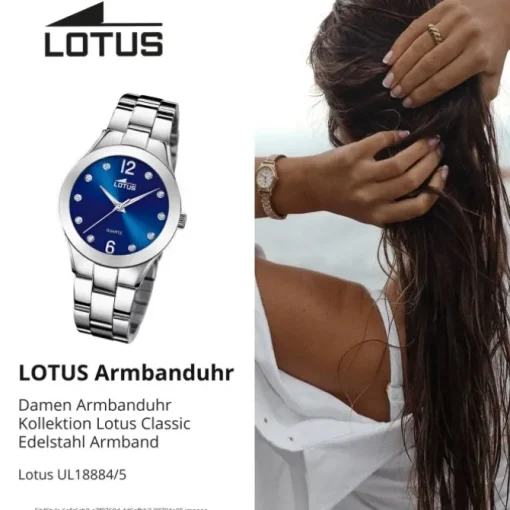 Lotus Damenuhr Edelstahl silber Lotus Classic Armbanduhr UL18884/5
