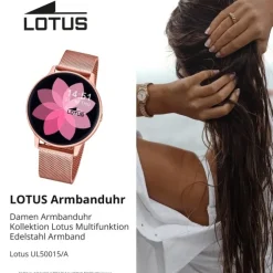 Lotus Damenuhr Edelstahl roségold rosa Lotus Multifunktion Armbanduhr UL50015/A