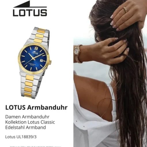 Lotus Damenuhr Edelstahl silbergold Lotus Classic Armbanduhr UL18839/3