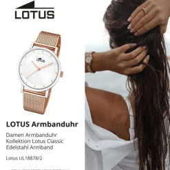 Lotus Damenuhr Edelstahl roségold Lotus Classic Armbanduhr UL18878/2