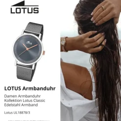 Lotus Damenuhr Edelstahl grau Lotus Classic Armbanduhr UL18878/3