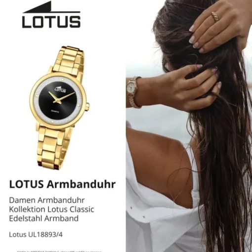 Lotus Damenuhr Edelstahl gold Lotus Classic Armbanduhr UL18893/4