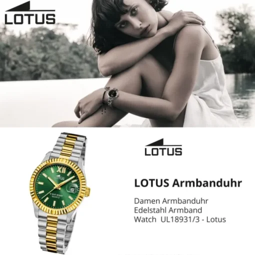 Lotus Damenuhr Edelstahl silber gold Lotus Classic Armbanduhr UL18931/3