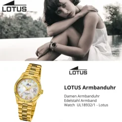 Lotus Damenuhr Edelstahl gold Lotus Classic Armbanduhr UL18932/1