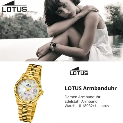 Lotus Damenuhr Edelstahl gold Lotus Classic Armbanduhr UL18932/1